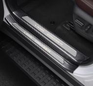 Bộ ốp chống trầy bậc cửa và cốp Toyota Land Cruiser Prado 2024-2025 - Màu đen cacbon